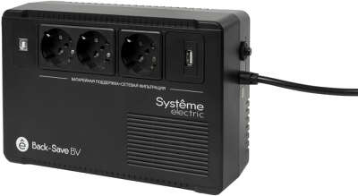 ИБП Back-Save BV Systeme Electric 600 ВА AVR 3 Schuko 230 В 1 USB-A [BVSE600RS]