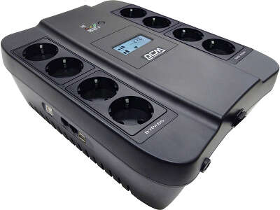ИБП Powercom Back-UPS Spider, 1100VA, 605W, EURO, черный
