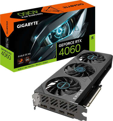 Видеокарта GIGABYTE NVIDIA nVidia GeForce RTX 4060 EAGLE OC 8Gb DDR6 PCI-E 2HDMI, 2DP