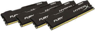 Набор памяти DDR4 4*8192Mb DDR2400 Kingston HyperX Fury Black [HX424C15FB2K4/32 ]