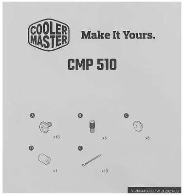 Корпус COOLERMASTER CMP 510, черный, ATX, без БП (CP510-KGNN-S01)