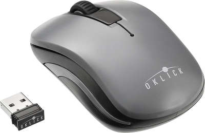 Мышь беспроводная USB Oklick 445MW 1200 dpi, чёрная/серая