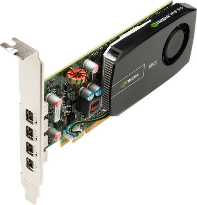 Видеокарта PNY NVS 510 2GB PCI-E 4 miniDPx2 Cores LP 4miniDP to DP