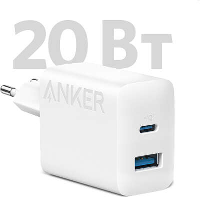 Зарядное устройство Anker 312 USB/USB-C 20W, White [A2348G21]
